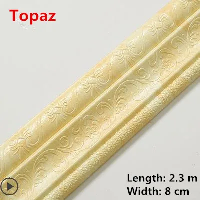Topaz Обои линия талии декоративная линия угловая линия самоклеющиеся полоски-накладки Детский сад Дети анти-столкновения наклейки на стену - Цвет: Topaz