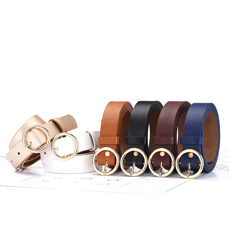 Горячая мода золотой круглый металлический пояс Женский Золотой Серебряный