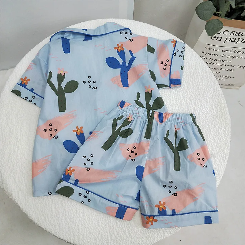 Детский пижамный комплект хлопковый высокого качества для мальчиков и девочек