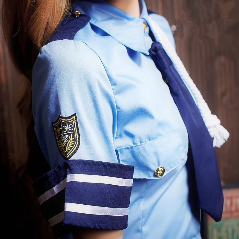 Женская Полицейская униформа синий карнавальный костюм на Хэллоуин оптовая