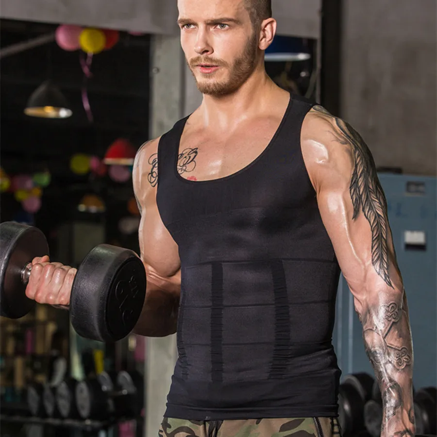 Мужской формирователь тела Жилет Талии Тренажер корсет для похудения контроль