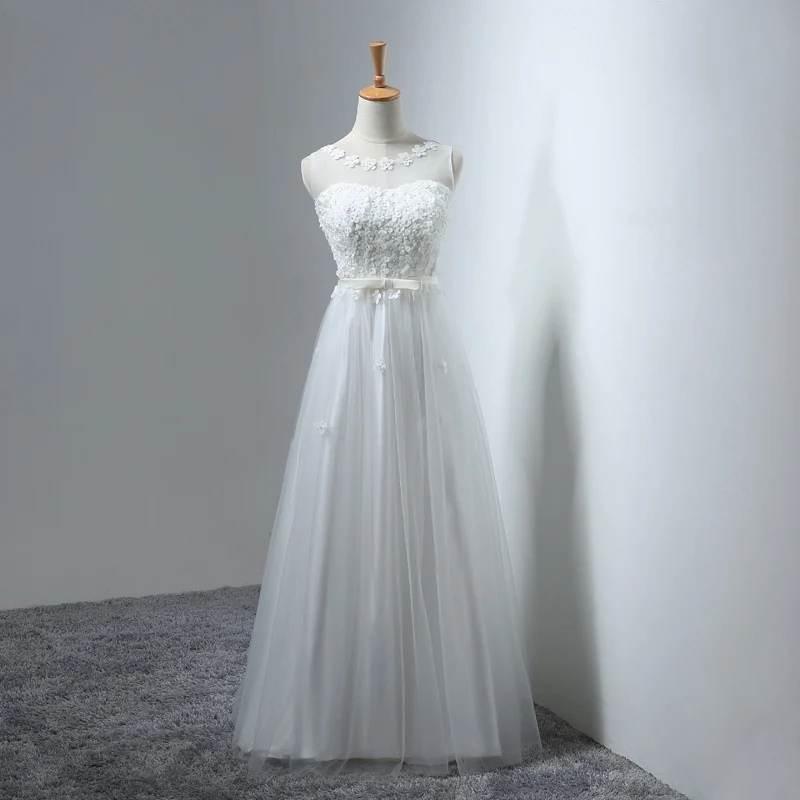 New Arrival Floor Length Sweat Lady Girl Women Princess Bridesmaid Banquet Party Ball Dress Gown Fast Shipping - Цвет: Белый