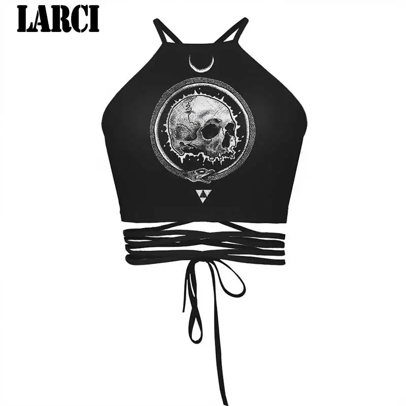LARCI 2018 г. летние пикантные женские топы Для женщин без рукавов ремни майка