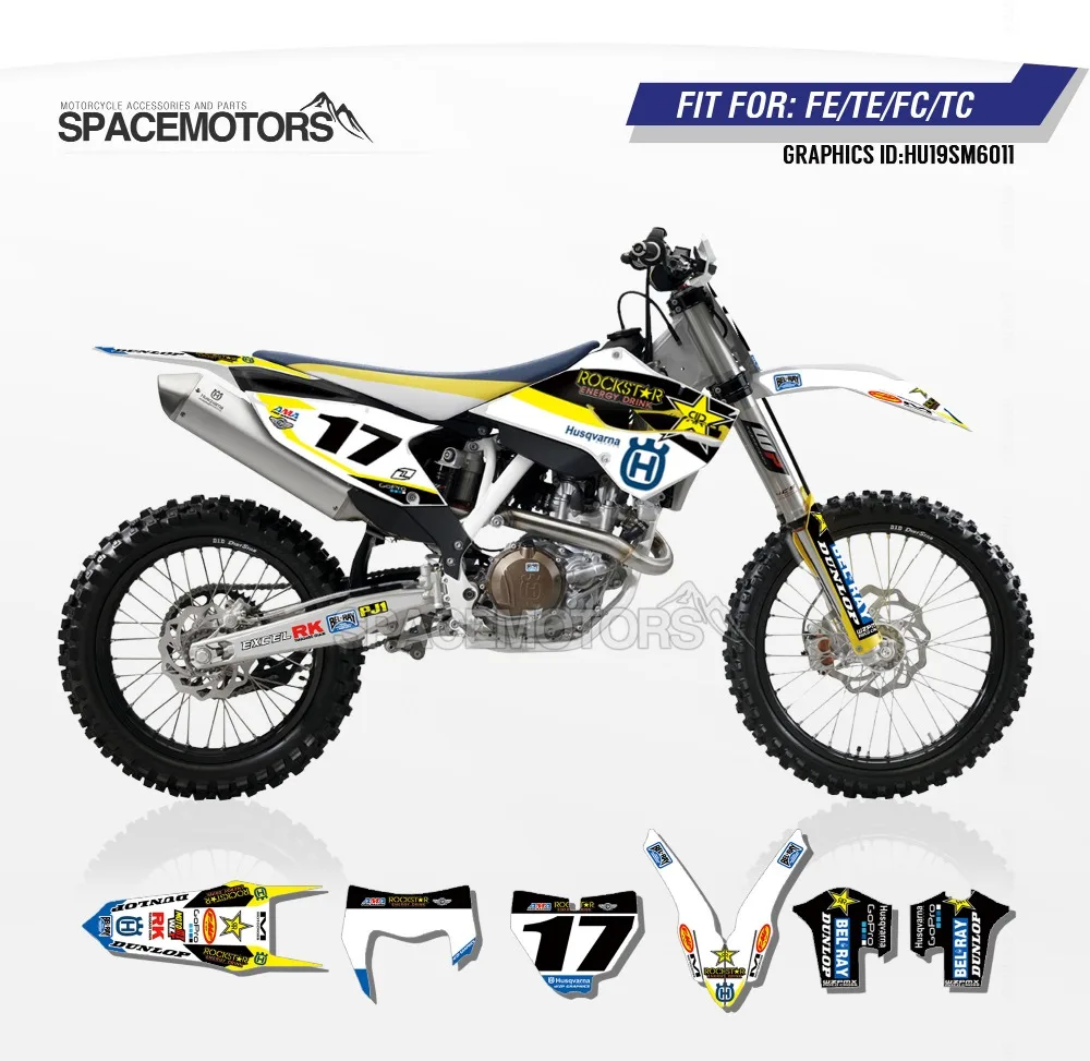 MotoSpace индивидуальные команды Графика Фоны наклейки 3m наклейки на заказ для Husqvarna TC FC TE FE 011