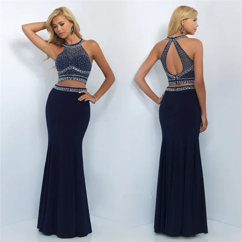 Abendkleider Bling 2016 платье Русалочки из двух частей черное длинное вечернее для