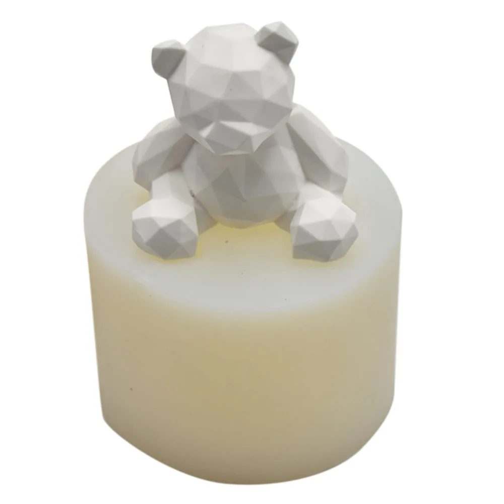 Геометрическая силиконовая форма Медведь ароматический гипсовый пресс формы