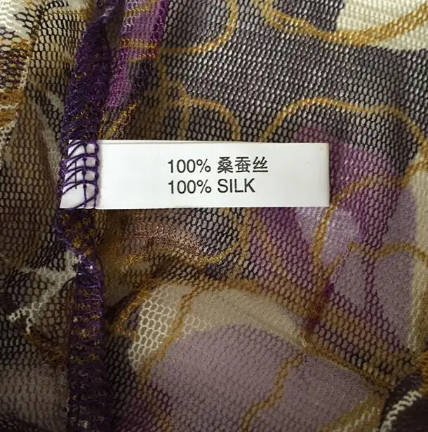 Женский 100% Шелковый сетчатый шарф с принтом летний контрастный цвет