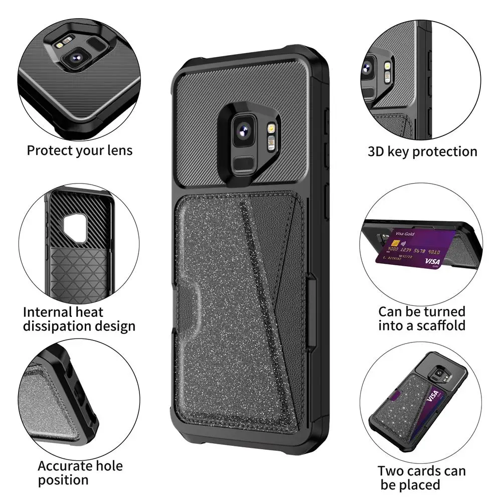 For Samsung Galaxy S10 Plus S10e Premium PU Leather Back Cover Wallet Card Slot Shockproof Car Holder Magnetic Absorption Case |