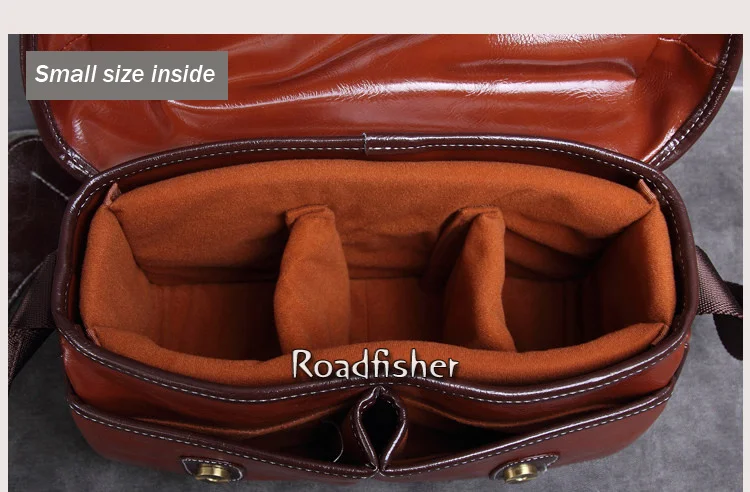 Roadfisher из искусственной кожи винтажная сумка через плечо для камеры дорожная сумка Вставка подходит для Canon Nikon D7200 D3400 D810 Pentax sony DSLR SLR