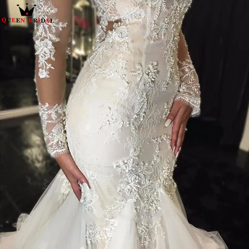 Платье с длинным рукавом кружевное винтажное формальное длинное WD14|wedding gowns|sleeved