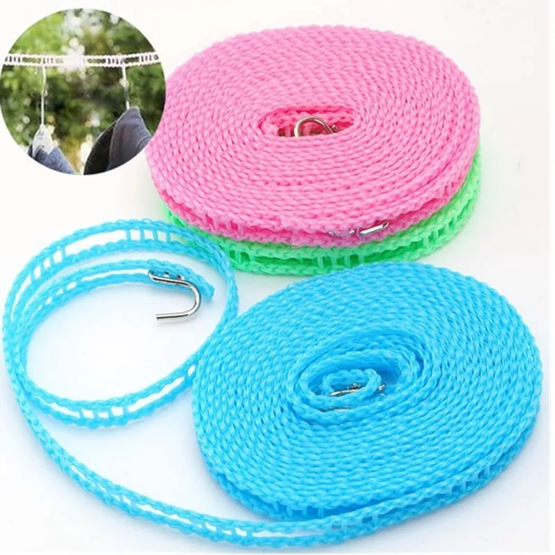 Прочная нейлоновая веревка для сушки одежды ветрозащитная 3 м/5 м регулируемая
