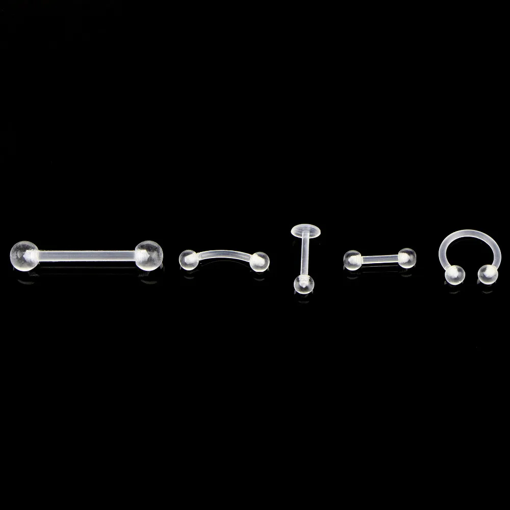 10 шт./компл. для бровей сосков носа языка ушное кольцо акриловая Сережка хряща