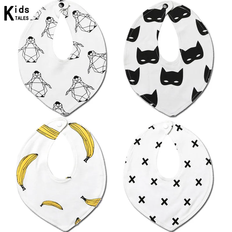 Детские нагрудники 4 шт./лот Слюнявчики с принтом ткани детские для младенцев