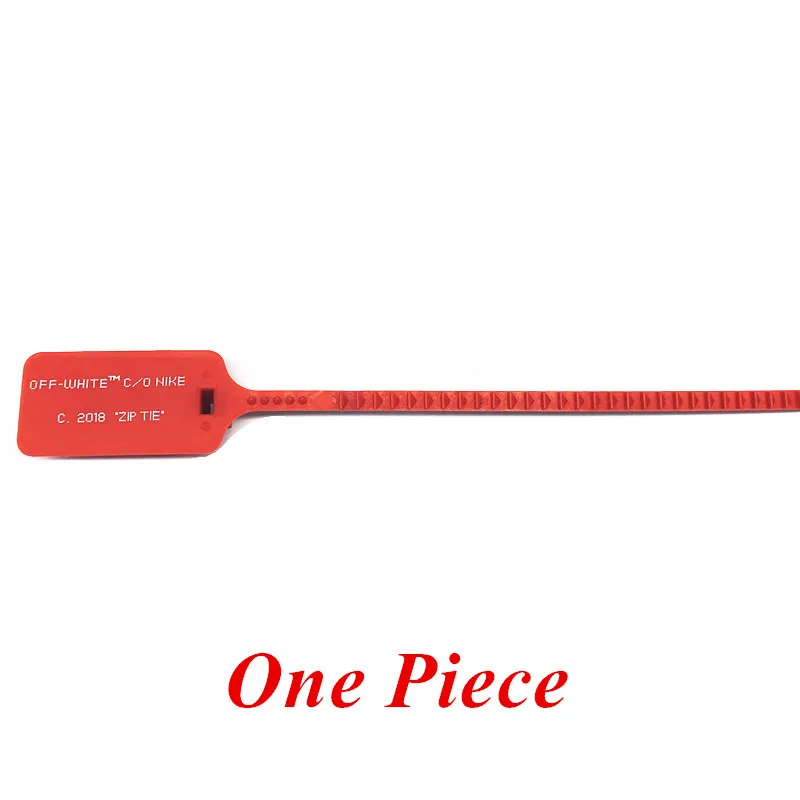 Red Zip Tie Новые 4" /63" овальные "шнурки" Off white шнурки для обуви силиконовые печать овальные шнурки+ застежка-молния для воздуха Off-White "The Ten" - Цвет: Red Zip Tie