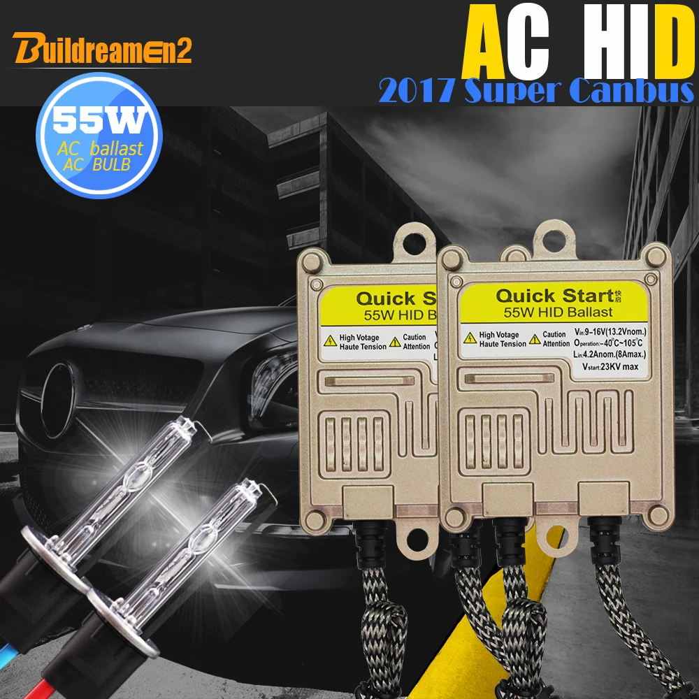 Buildreamen2 H1 H3 H7 H8 H9 H11 9005 9006 880 881 55 Вт Canbus Ксеноновые Комплект 4300 К AC балласт лампы