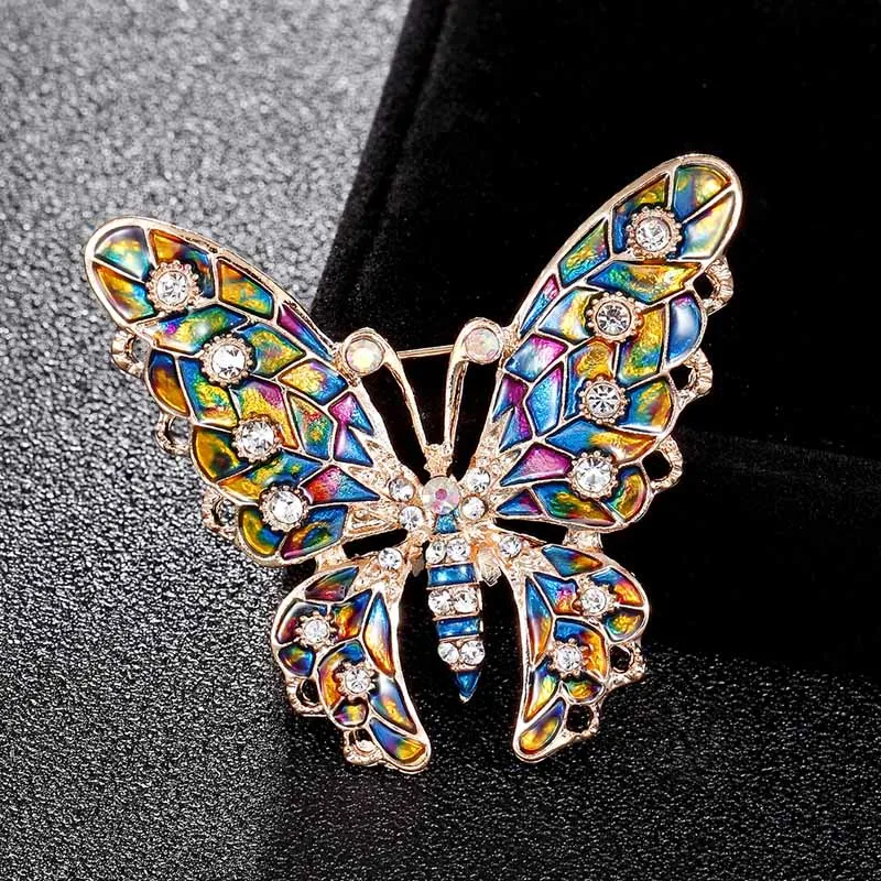 

12pcs/lot wholesale Enamel Butterfly Pin Brooches Women's kids gifts Alloy Metal Banquet Weddings Brooch bouquet Hats accessory