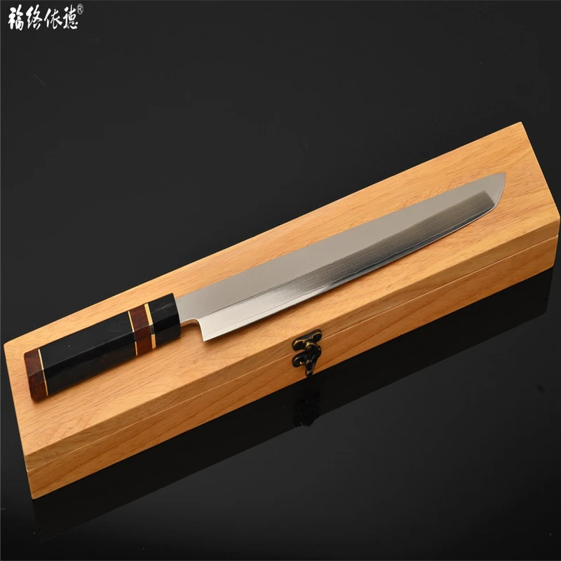 30 см нож для мясника сашими VG10 ядро Дамасская сталь эбеновая ручка лосось сырой