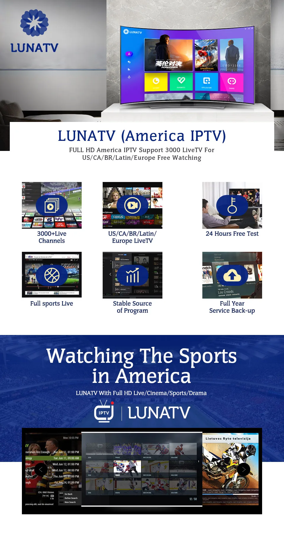 Android T95N 1G8G Smart box телеприставка 6,0 ТВ коробка с 1 год LUNA tv США Канада Бразилия латинская IP tv 3500 каналов