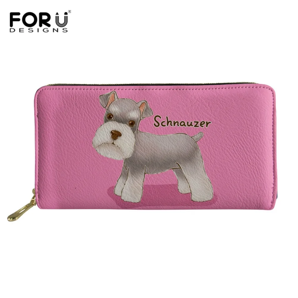 FORUDESIGNS/Чихуахуа Для женщин Длинный кошелек такса большой Ёмкость кошельки