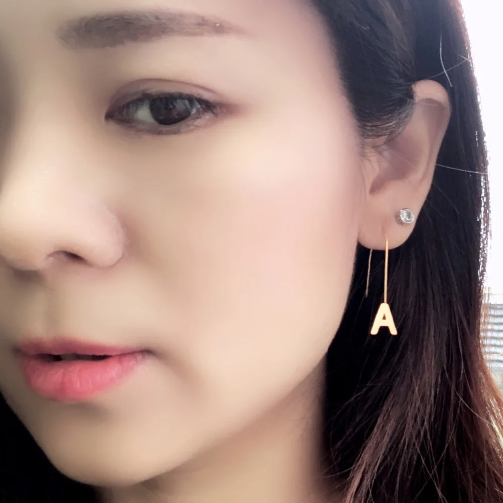Серьги с буквами для женщин геометрические висячие серьги персонализированные