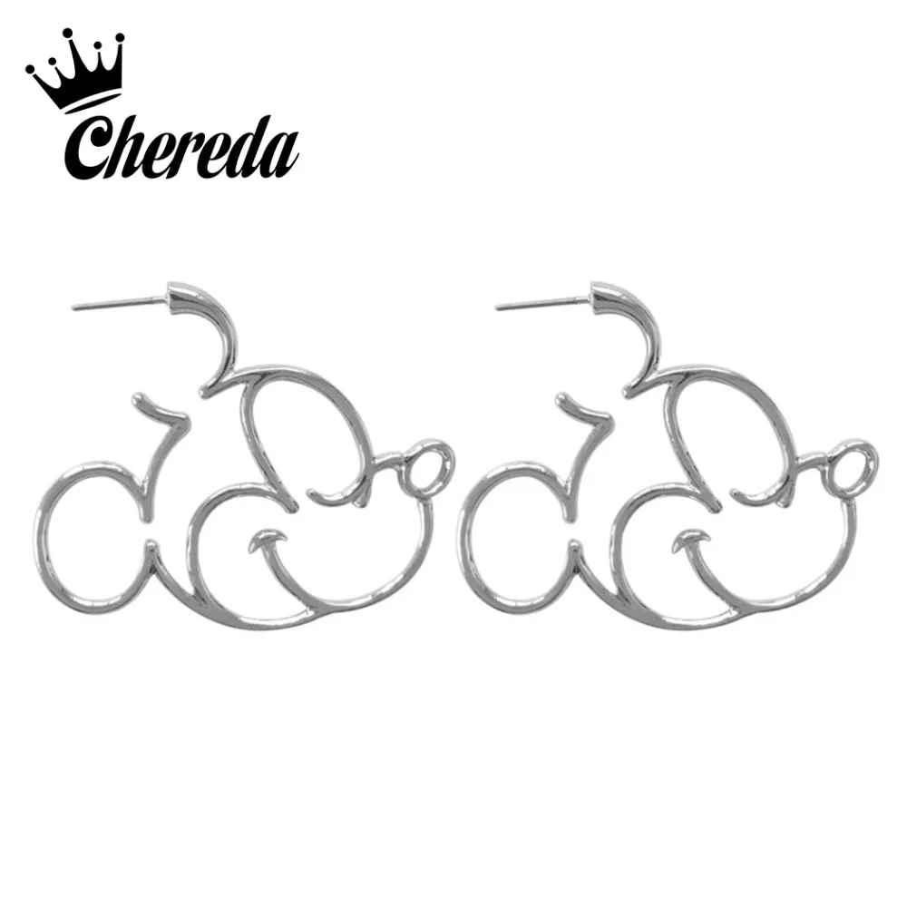 Серьги гвоздики Chereda с милым дизайном Микки Мауса для женщин и девочек серьги