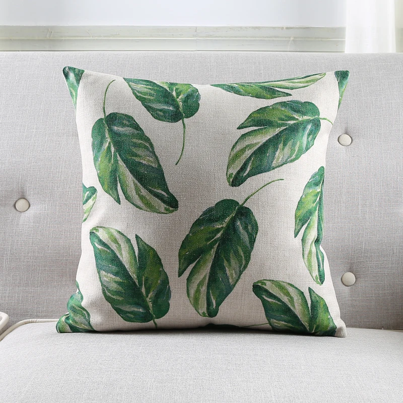 Tropical Pillow Cover Cushion Case Vintage Green Jungle Leaves Home Decorective 45x45cm/30x50cm | Дом и сад