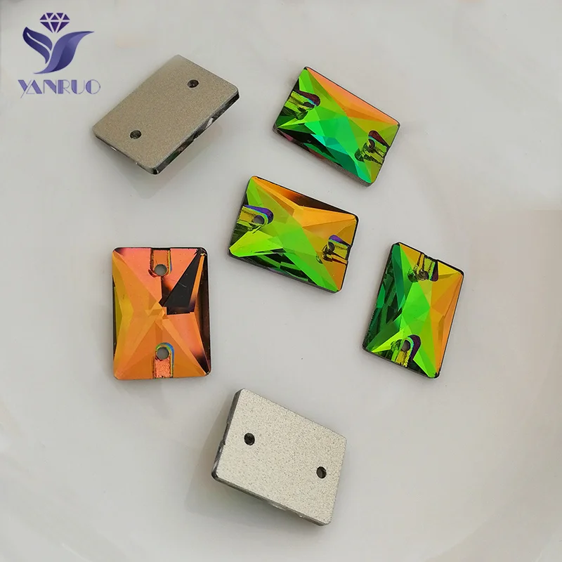 Vitrail Medium YANRUO 3250 прямоугольные камни всех цветов и кристаллы пришитые камни AAAAA качественные стразы с плоской задней частью для одежды - Цвет: Vitrail Medium