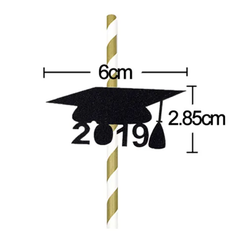 Black 2019 big hat 10 шт Новинка Выпускной напиток соломинка декоративная шляпа холостяка празднование выпускного вечерние многоразовые бумажные Подарочная бутафория вечерние, Q - Цвет: Black 2019 big hat