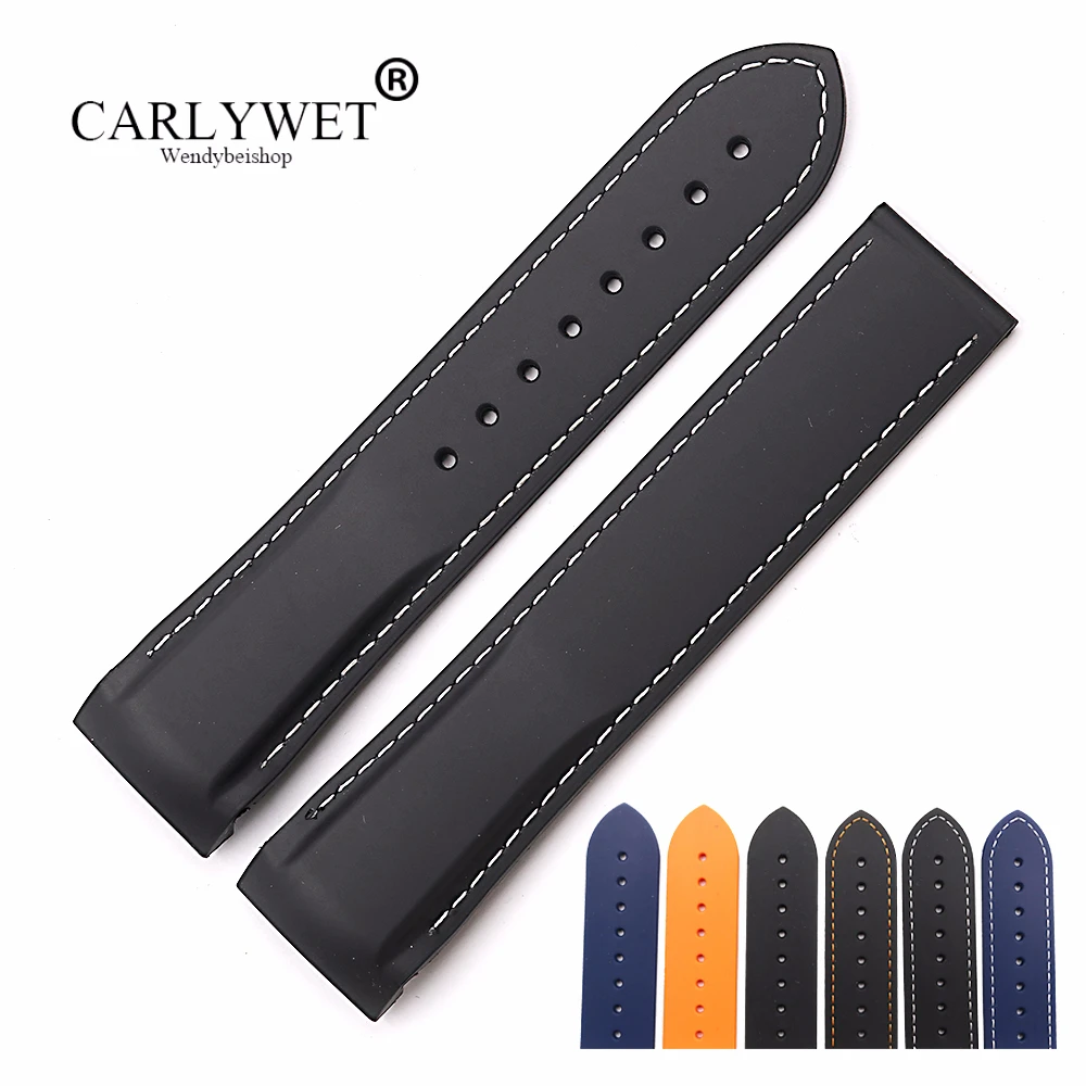 

Ремешок CARLYWET силиконовый для наручных часов, резиновый сменный Браслет для планеты океана, 20 22 мм, 45 42 мм