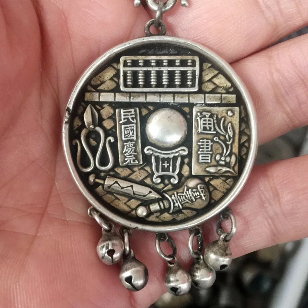 Редкий Старый китайский тибетский серебряный античный культивированный удачи