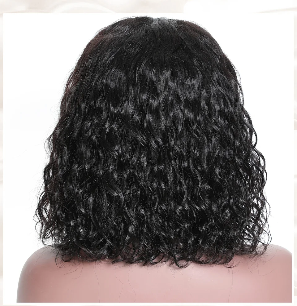 Sunber Bob волнистые волосы на кружеве 8-14 дюймов 130%/150% плотность remy волосы предварительно сорванные короткие бразильские боб парик для черных женщин