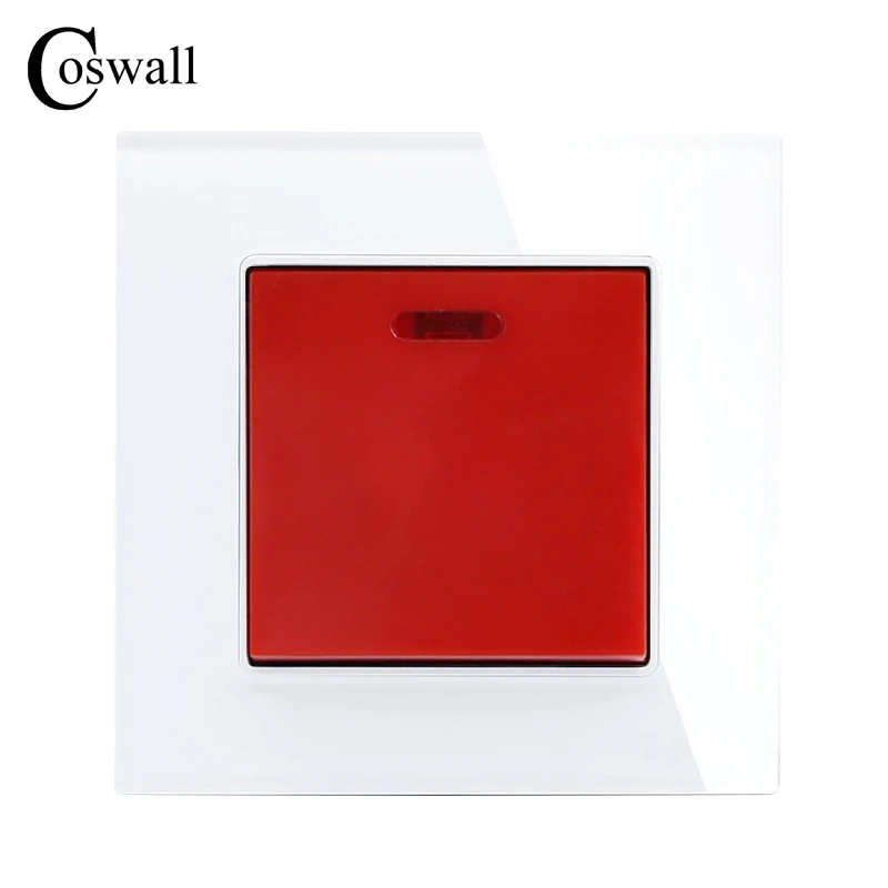 Переключатель COSWALL 45A с неоновой стеклянной панелью кухонный водонагреватель