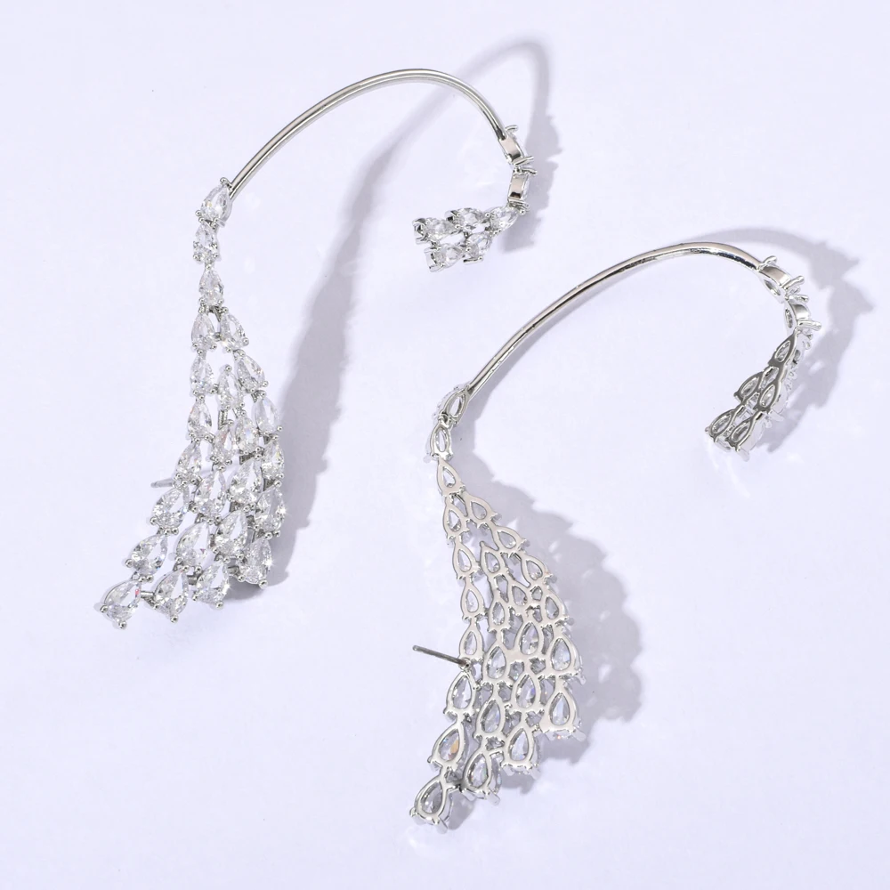 В европейско-американском стиле модный Темперамент преувеличены циркон серьги и