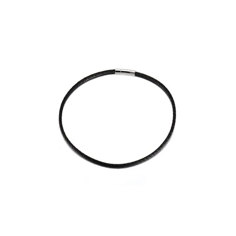 Simple short PU leather accessories choker necklace black Woven rope stainless steel magnetic button gift | Украшения и