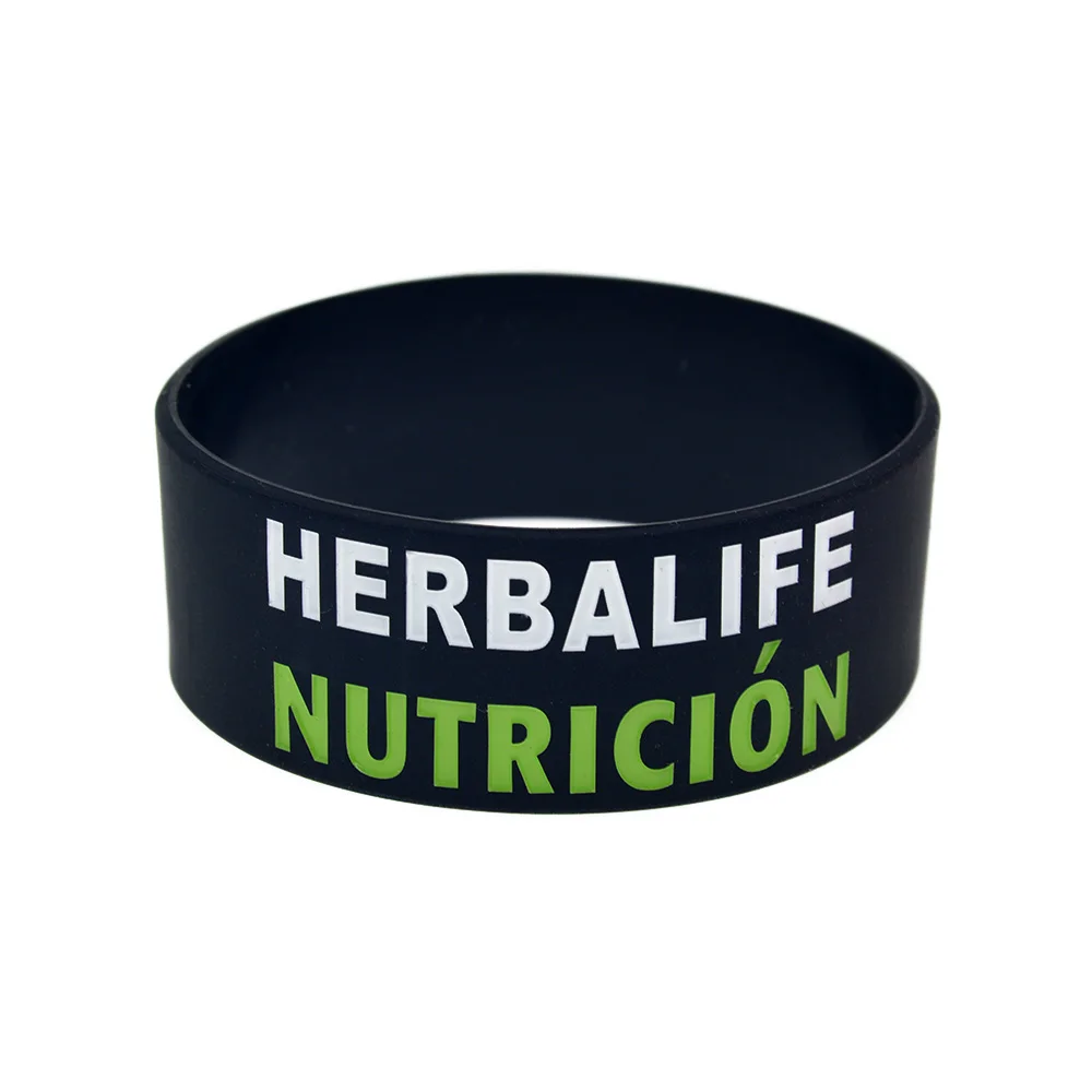 OHB 1 шт 1 Дюйм Широкий гравированный 24 часа Nutricion здоровья силиконовый браслет