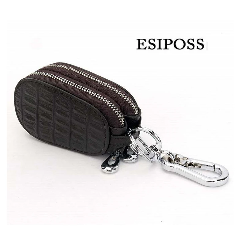 Бумажник для ключей esiposs из натуральной кожи Женский чехол на молнии мужской