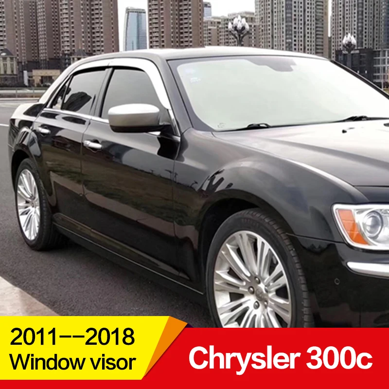 Использование для Chrysler 300c оконный козырек 2011- год гальванический боковой солнцезащитный Дождь Защита высокий блеск хромирование аксессуары