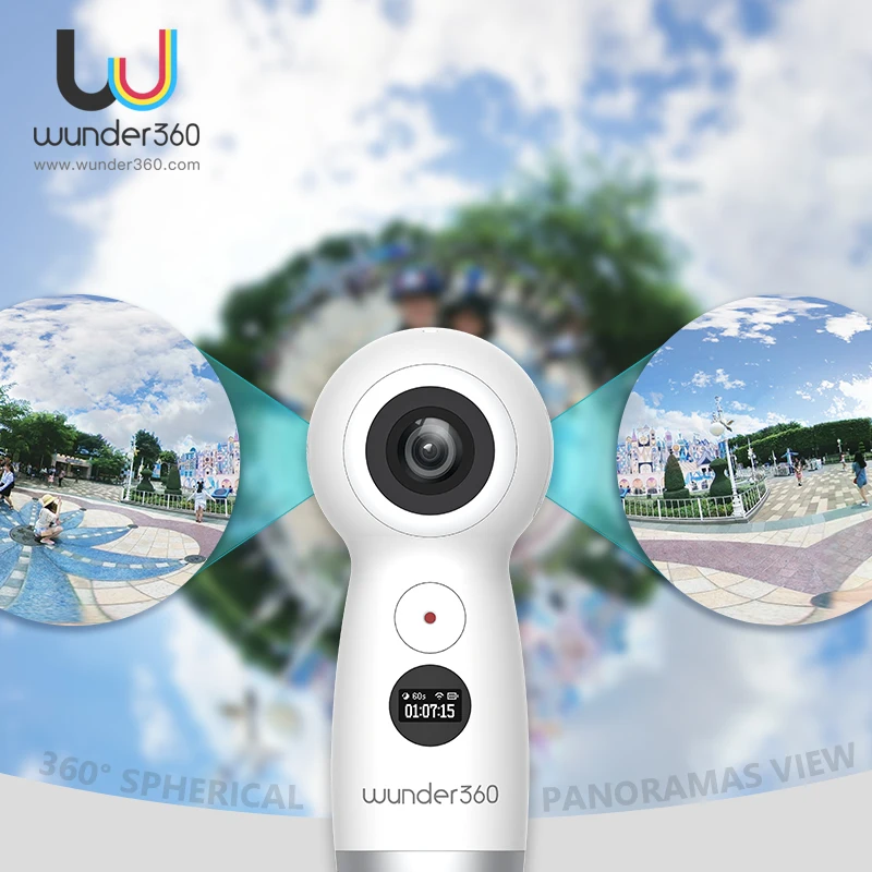 Wunder360 панорама Камера Беспроводной WI FI Sphere Fisheye Dual объектив 4 К действие видео