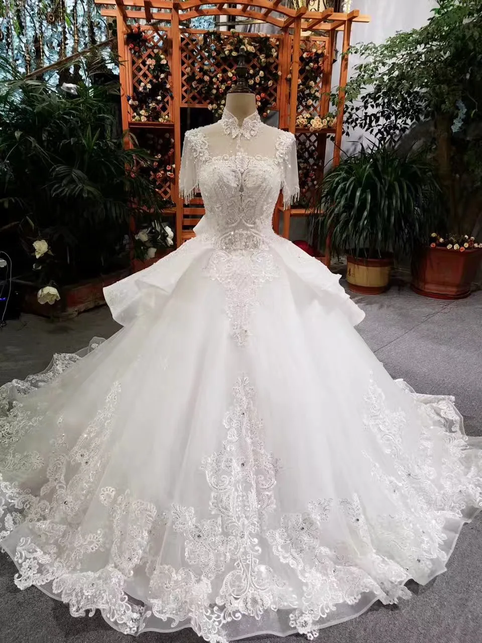 Новое поступление роскошное Vestido Para Casamento бальное платье с высоким вырезом и