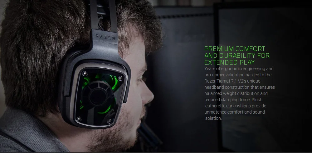 Оригинальная игровая гарнитура razer Tiamat 7,1 V2 с аналоговым цифровым объемным звуком с микрофоном 50 мм настраиваемые драйверы для наушников