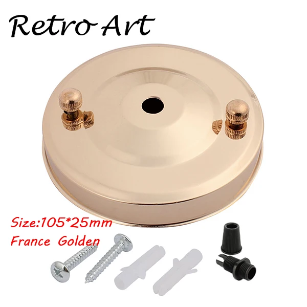 France Golden D100mm старинный металлический потолочный в виде розетки в ретро стиле потолочный навес с Зажим для шнура-хром - Цвет: France Golden