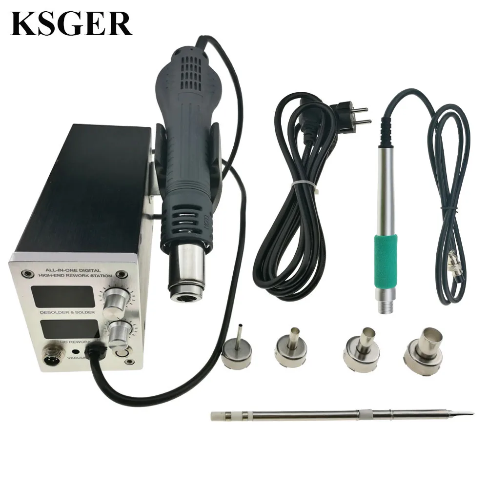 KSGER T12-K паяльник Концевая станция наконечники горячий воздушный пистолет 2 в 1 DIY наборы электрический регулятор температуры STM32 OLED Сварка 800 Вт - Цвет: sets 5