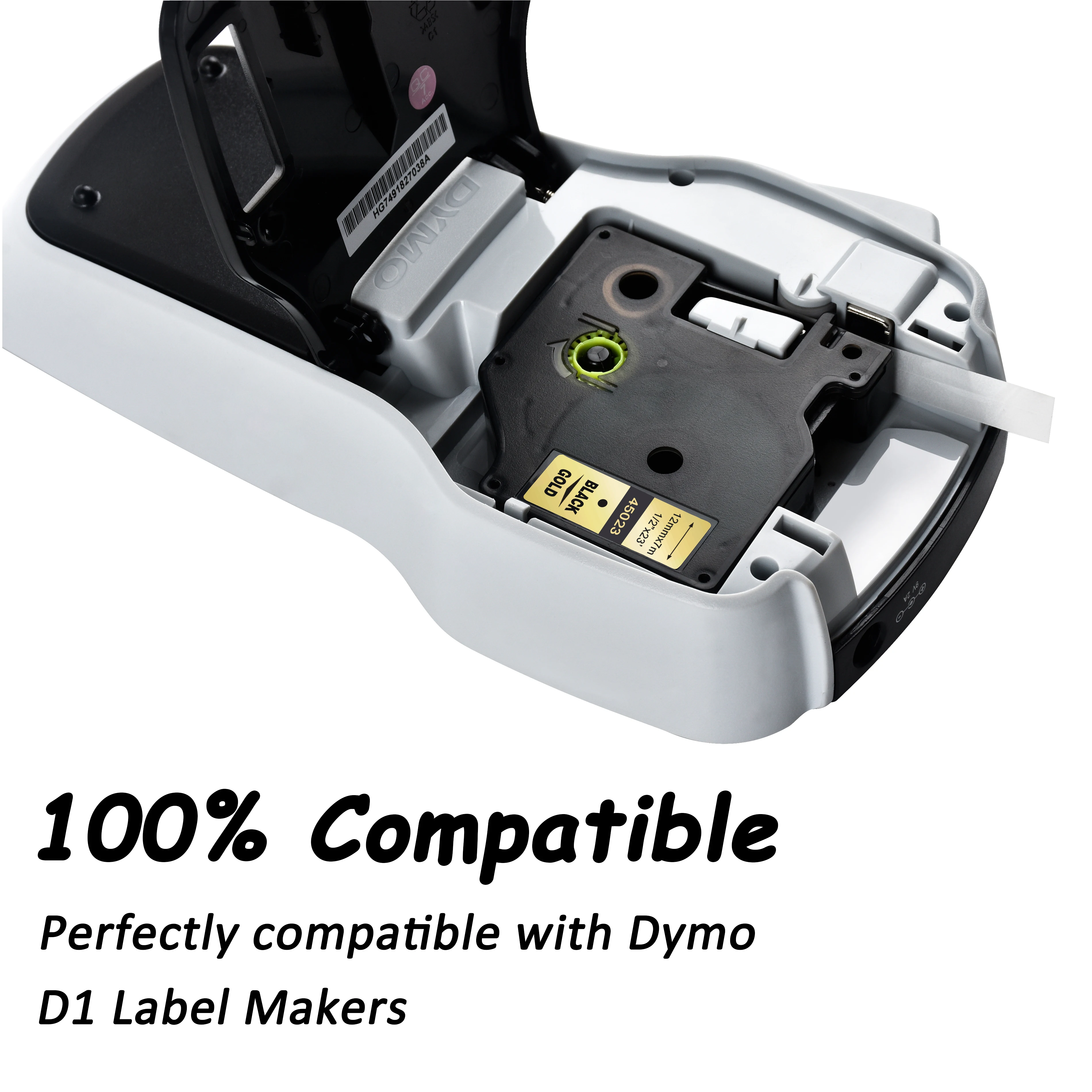Cidy 45023 совместимый с Dymo D1 менеджером черная на золотой этикетке кассета для
