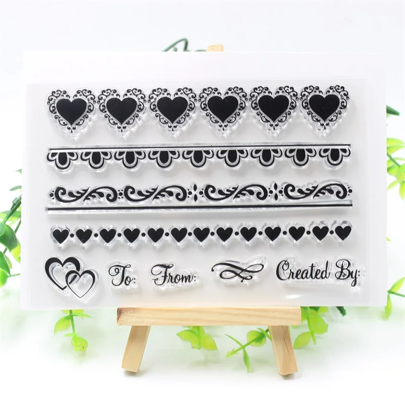 Прозрачные силиконовые штампы KSCRAFT в форме сердца для скрапбукинга сделай