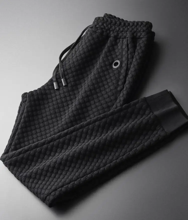 Мужские плотные брюки Minglu Дизайнерские повседневные до щиколотки с 3d узором в