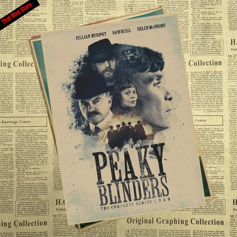 That man Store Peaky blinder фильм крафт-бумага Плакат Бар Кафе Винтаж Высокое качество печать рисунок ядро декоративная живопись - Цвет: Темный хаки