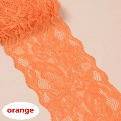 orange HL 1 ярд 8 см ширина кружева с эластичным свадебное платье трикотажные спандекс DIY Одежда Нижнее белье Швейные аксессуары HB001 - Цвет: orange