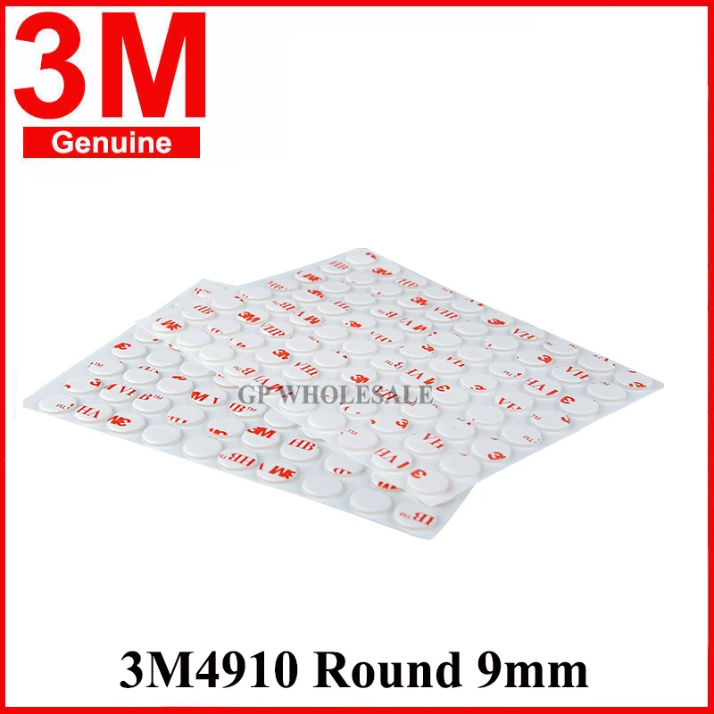 1000pcs Round Circles 3M Double Sided Adhesive Acrylic Foam Tape Color Mounting Sticker, VHB 4910 Material, Colorless Dia=9mm