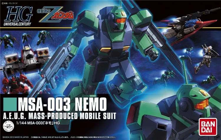 Bandai Gundam 1/144 HGUC MSA 003 NEMO (ZETA VER.) Мобильный костюм Сборная модель наборы экшн фигурки