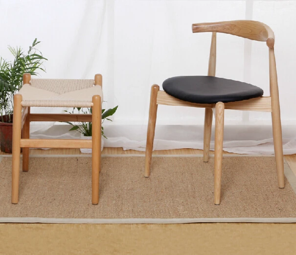 2 pieces/lot beech wood rattan seat Hans Wegner low stools | Мебель